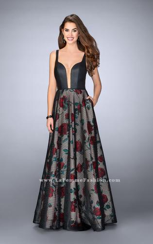 Rose Print Prom Dresses